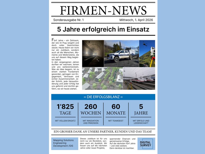 5 Jahre erfolgreich im Einsatz, digital survey AG